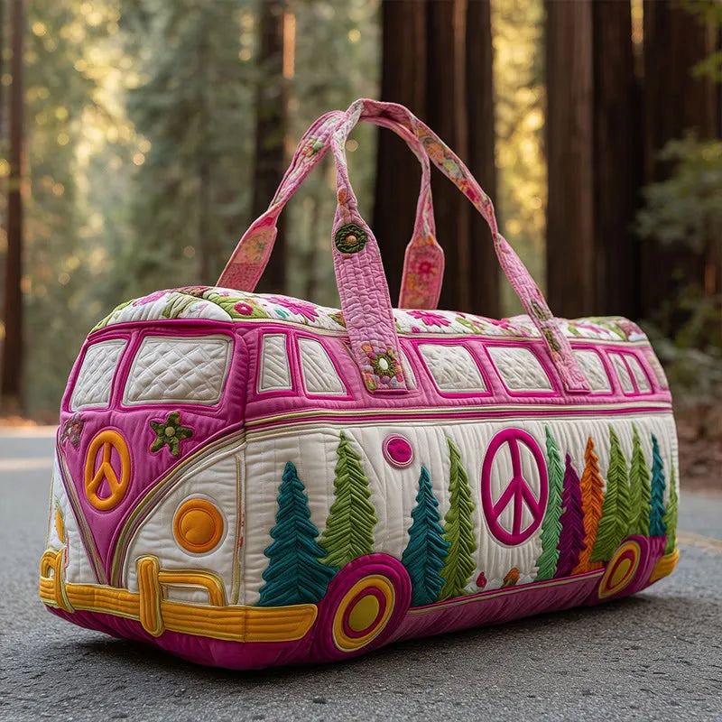 Forest Print Quilted Duffle Bag