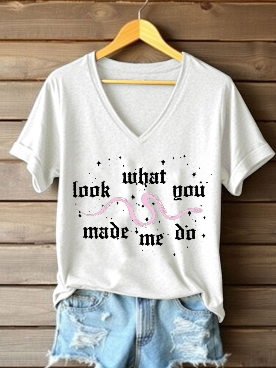 Women's Snake Album Look What You Made Me Do Printed T-shirt