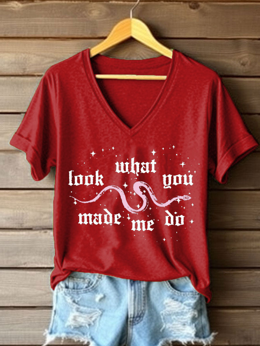 Women's Snake Album Look What You Made Me Do Printed T-shirt