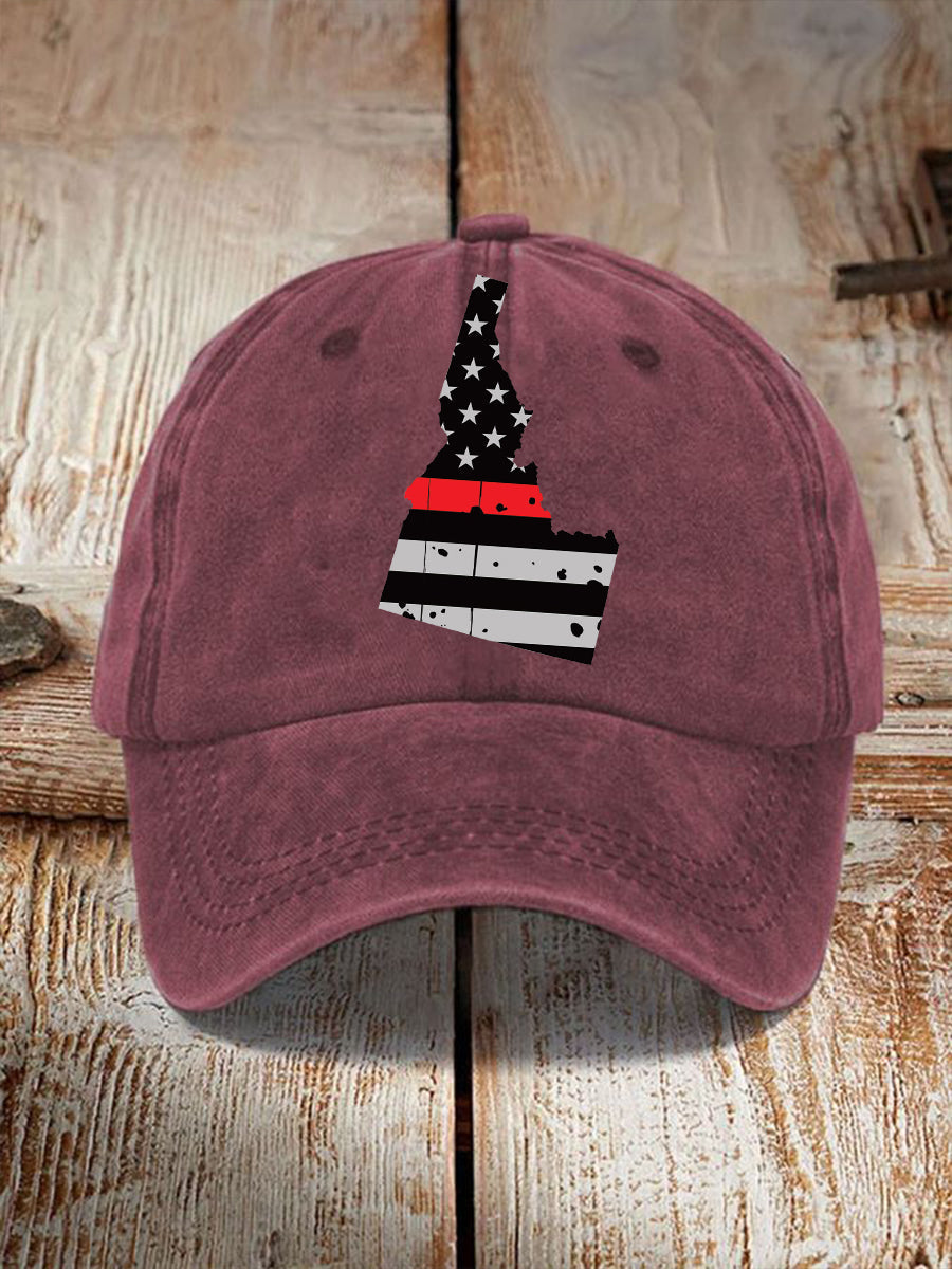 Unisex Idaho Red Line Print Hat
