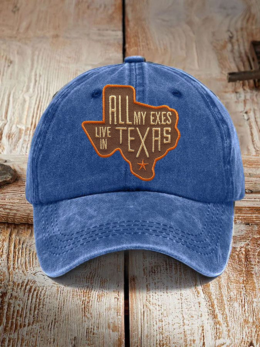 Unisex All My Ex's Live in Texas Print Hat