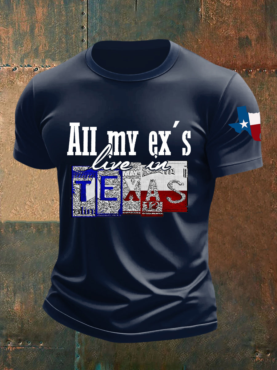 Men's All My Ex's Live in Texas Short-sleeved T-shirt