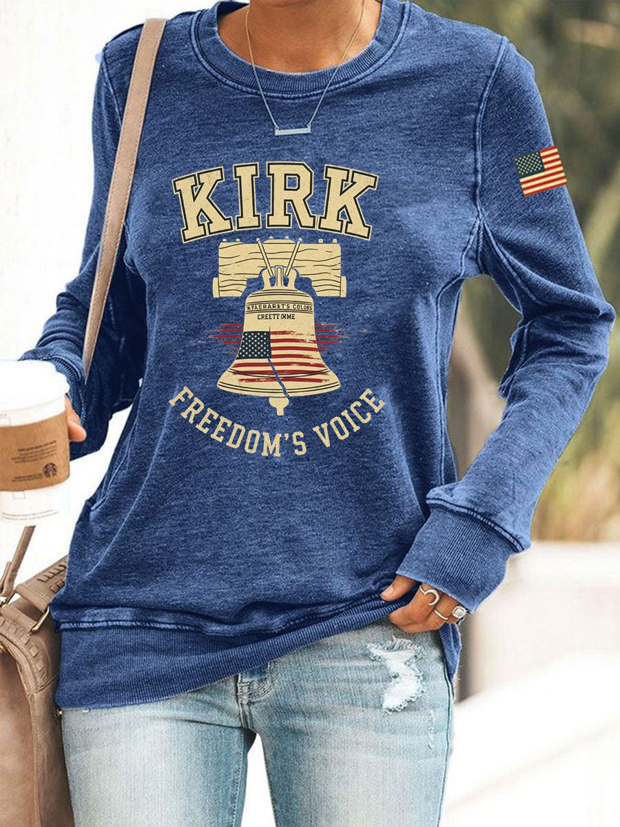 Women's Voice of Freedom Print Casual Sweatshirt