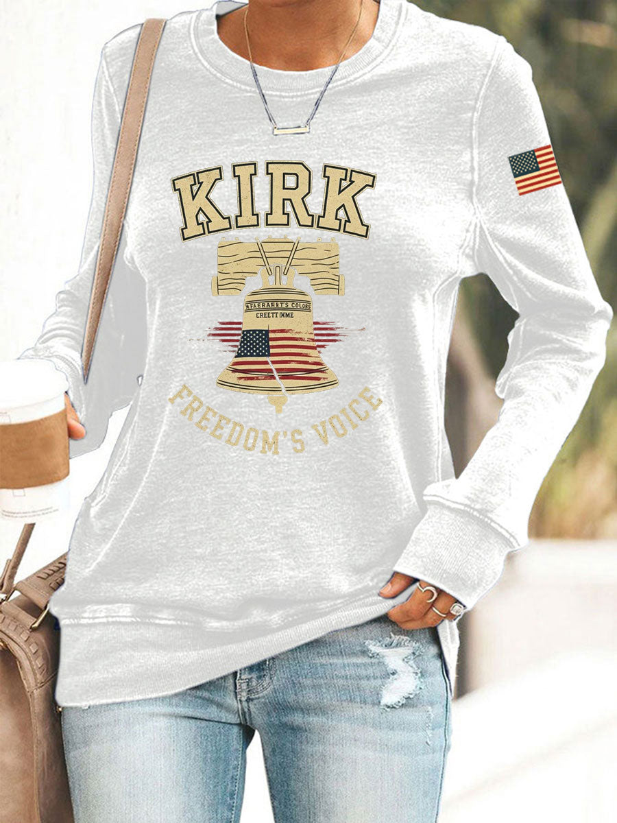 Women's Voice of Freedom Print Casual Sweatshirt