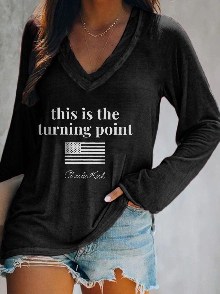 Women's patriotic long sleeve t-shirt