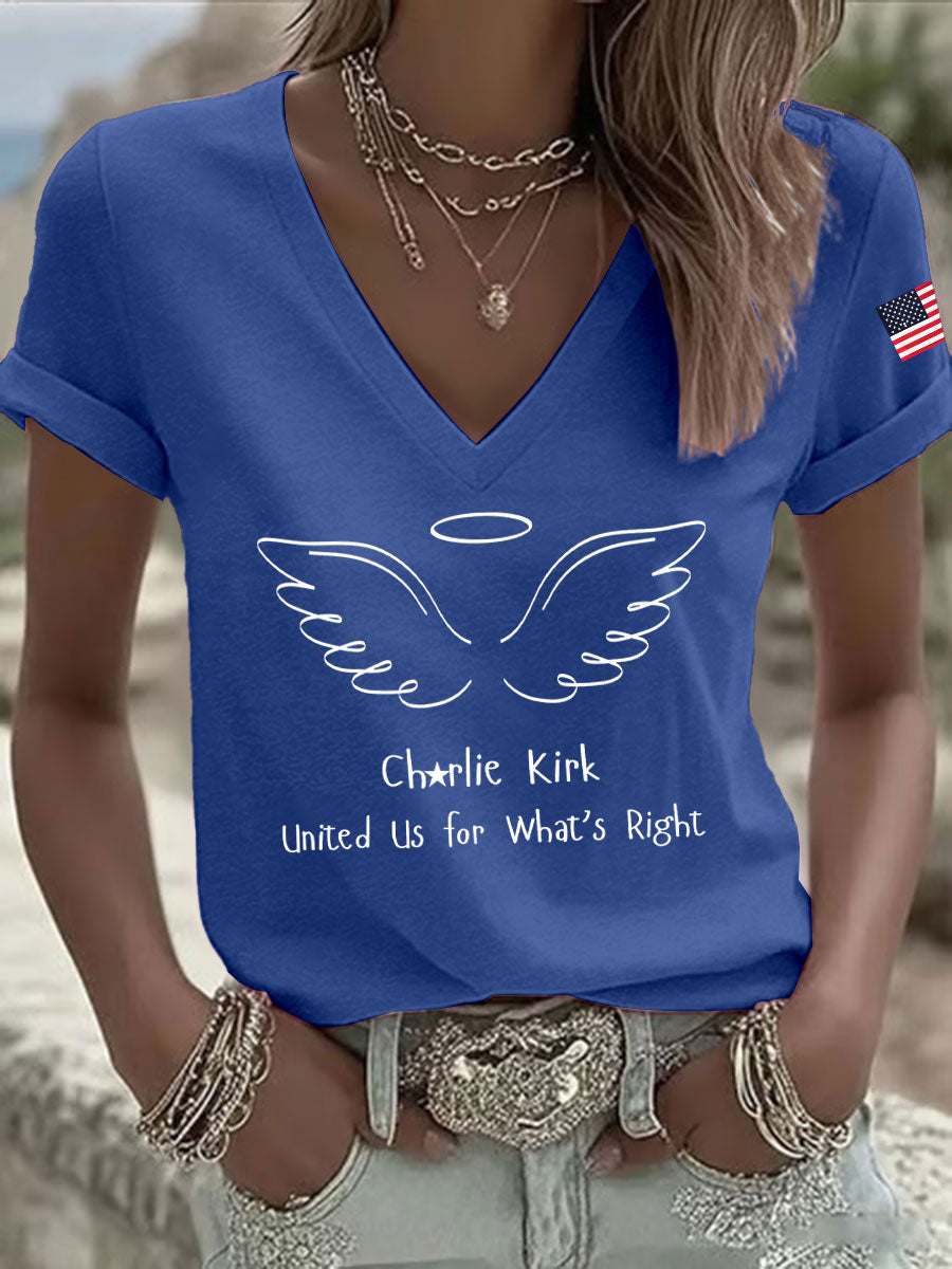 Women's United Us For What Is Right Print Casual T-shirt