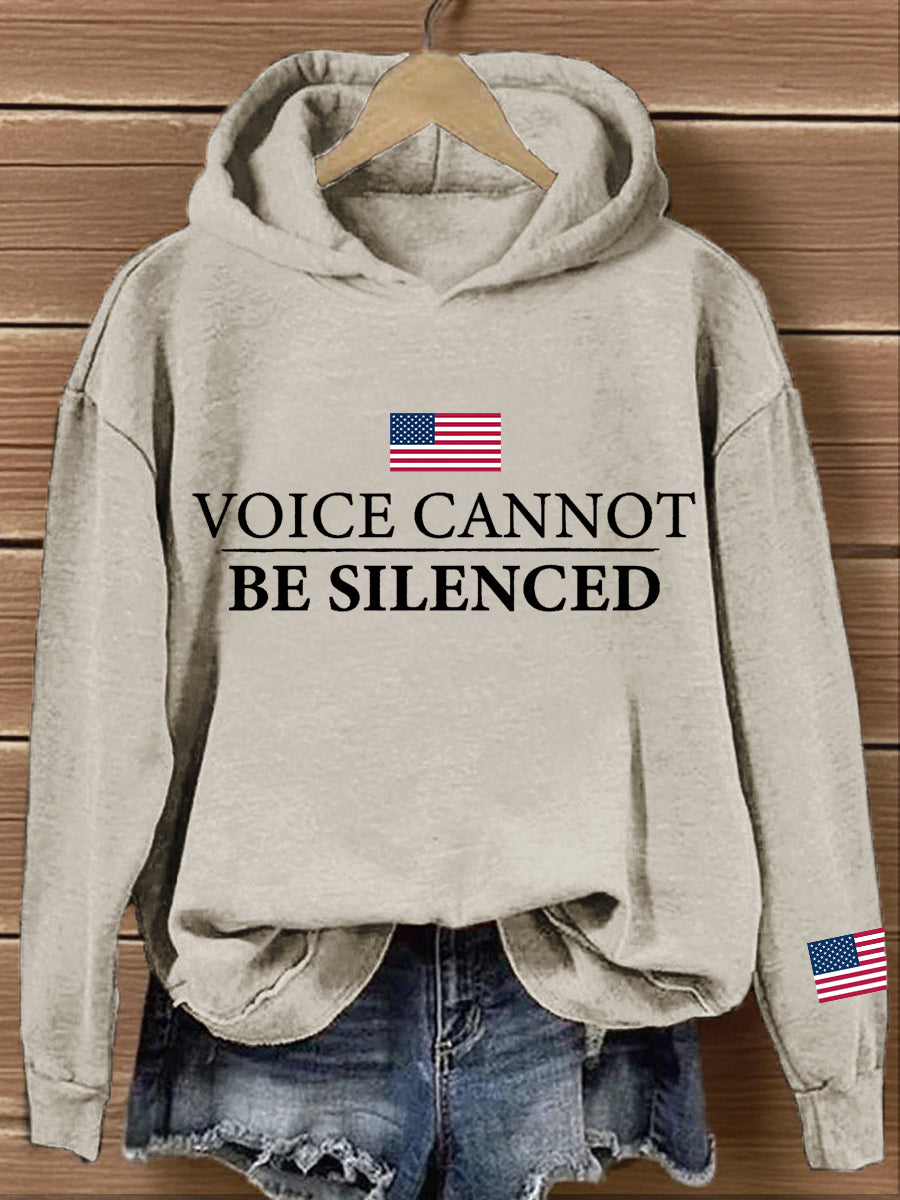 Women's Voice Cannot Be Silenced Print Hoodie