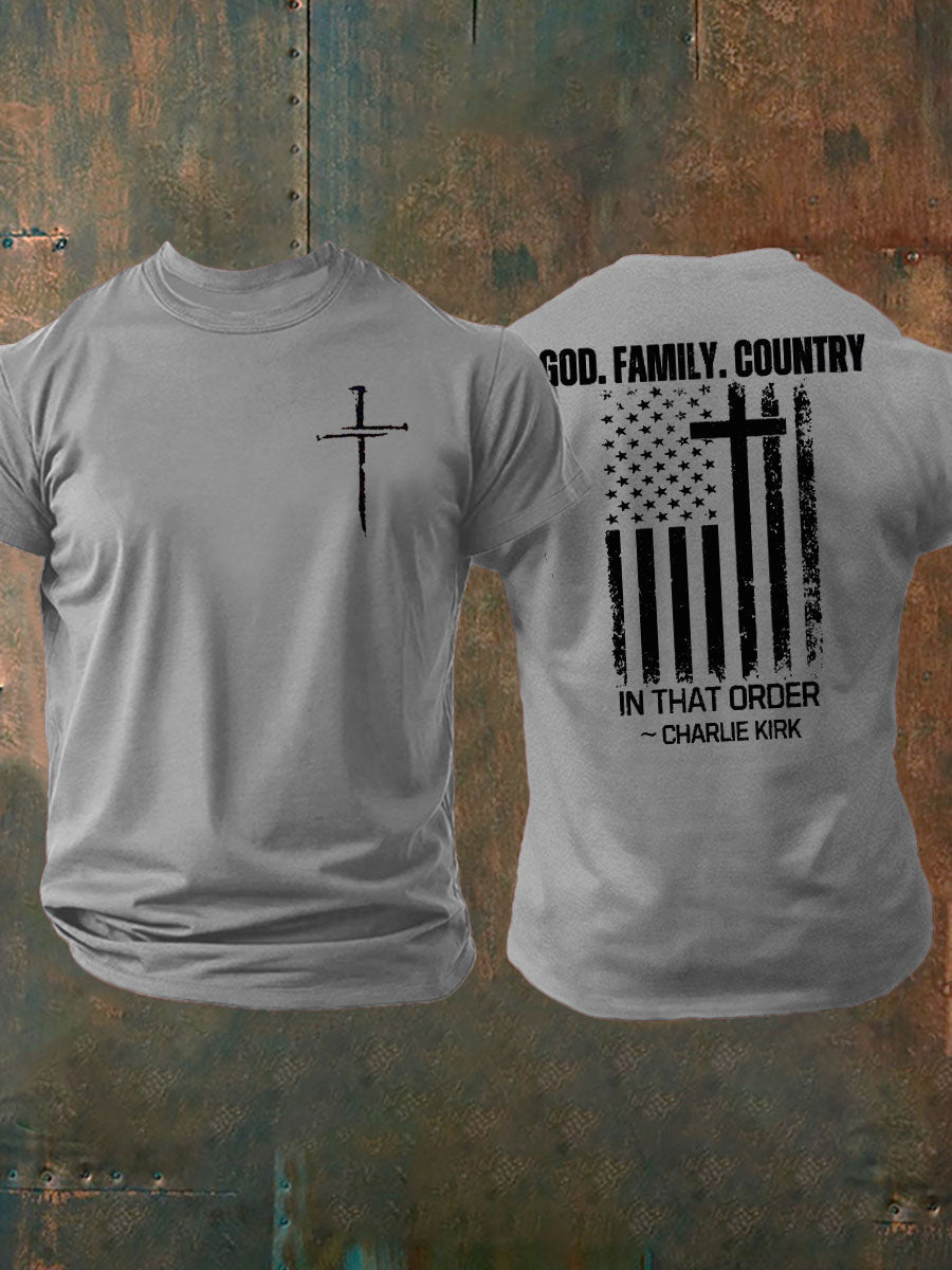 Men's Freedom Printed imitation cotton short-sleeved T-shirt