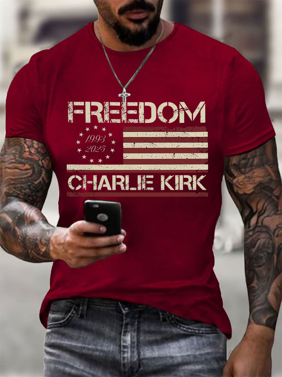 Men'sFreedom Charlie Kirk Short-sleeved T-shirt