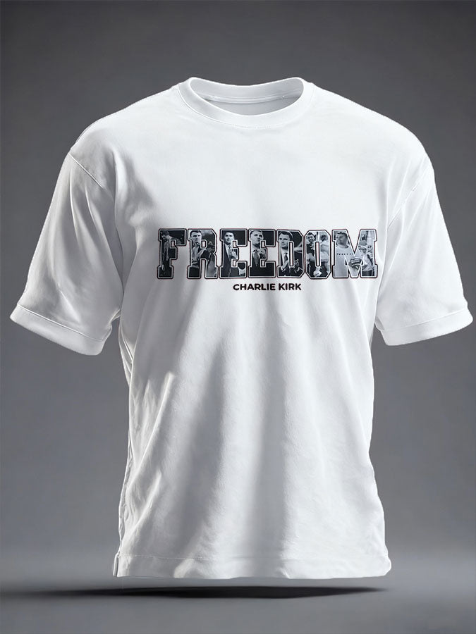 Men's Freedom True Patriot Memorial Printed T-shirt