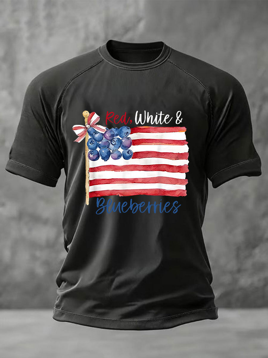 Men's Red White & Blueberries Casual T-Shirt