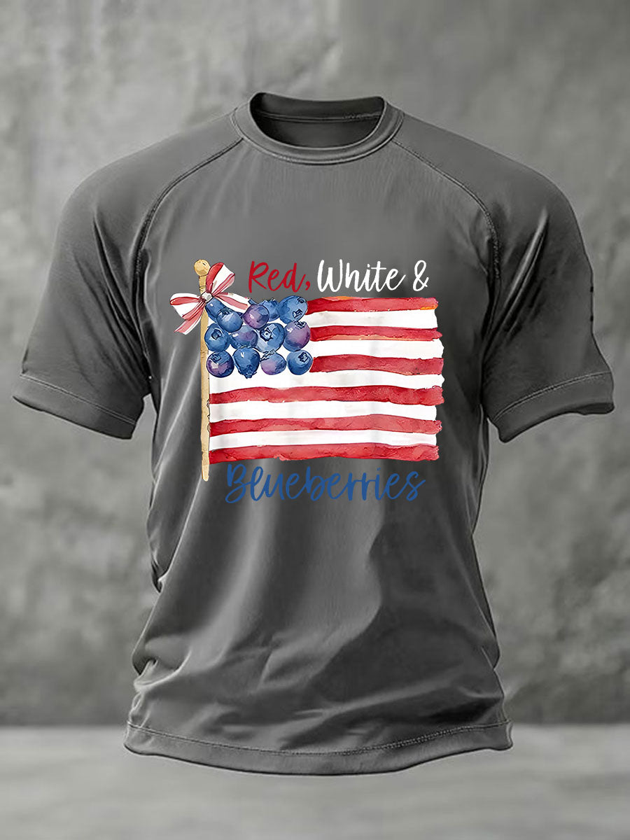 Men's Red White & Blueberries Casual T-Shirt