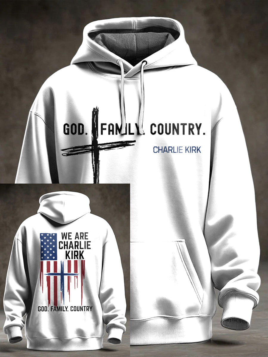 Men's Charlie Kirk Oversized Drop-Shoulder Hoodie