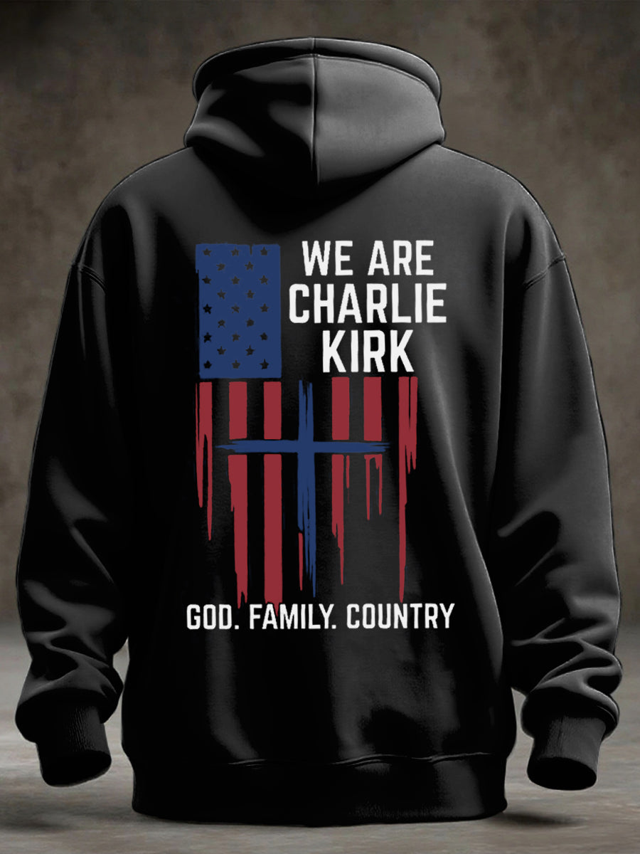 Men's Charlie Kirk Oversized Drop-Shoulder Hoodie