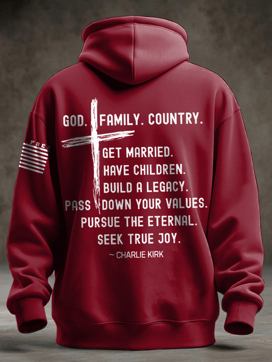 Men's Charlie Kirk Oversized Drop-Shoulder Hoodie
