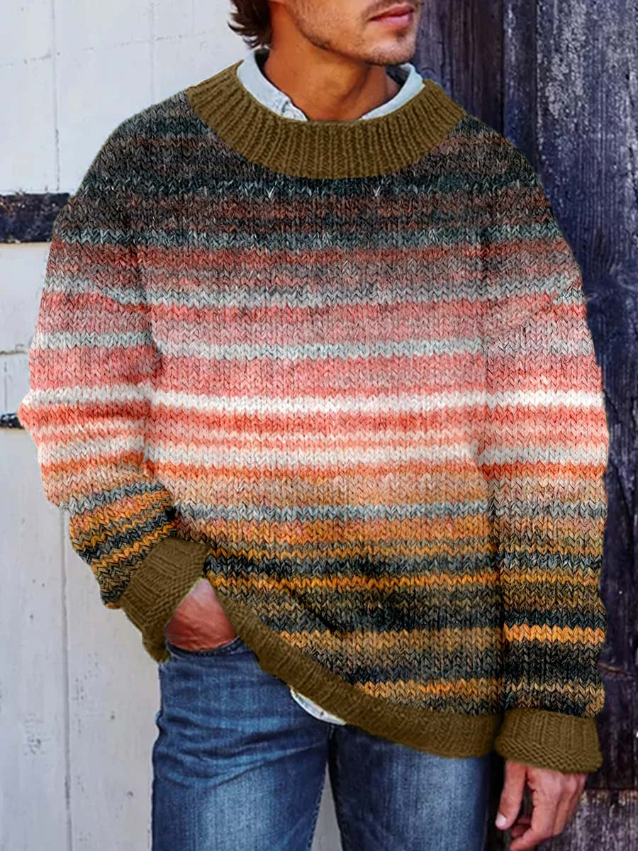 Men's Vintage Contrast Cozy Knit Sweater