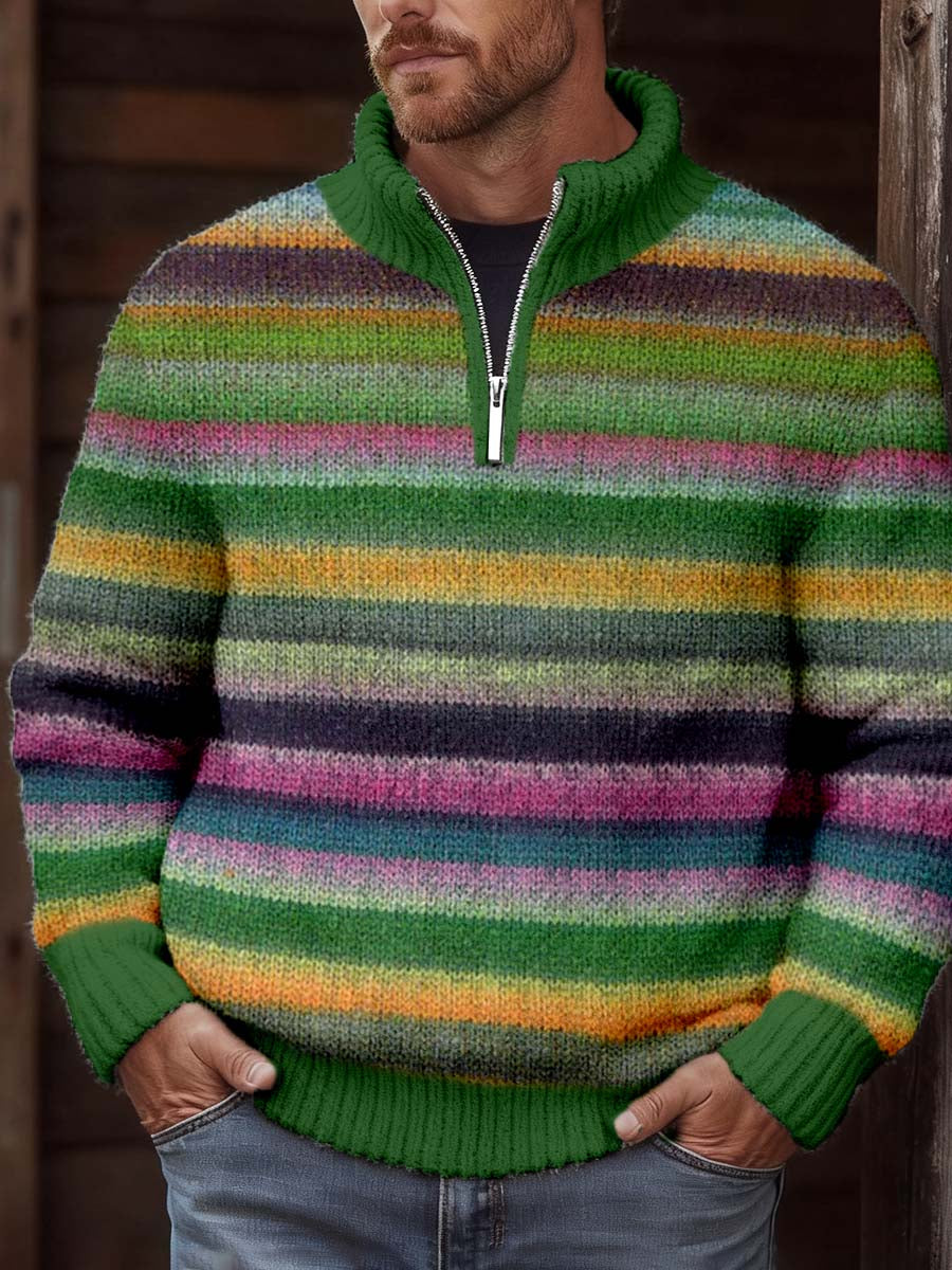 Men's Vintage Striped Cozy Knit Sweater