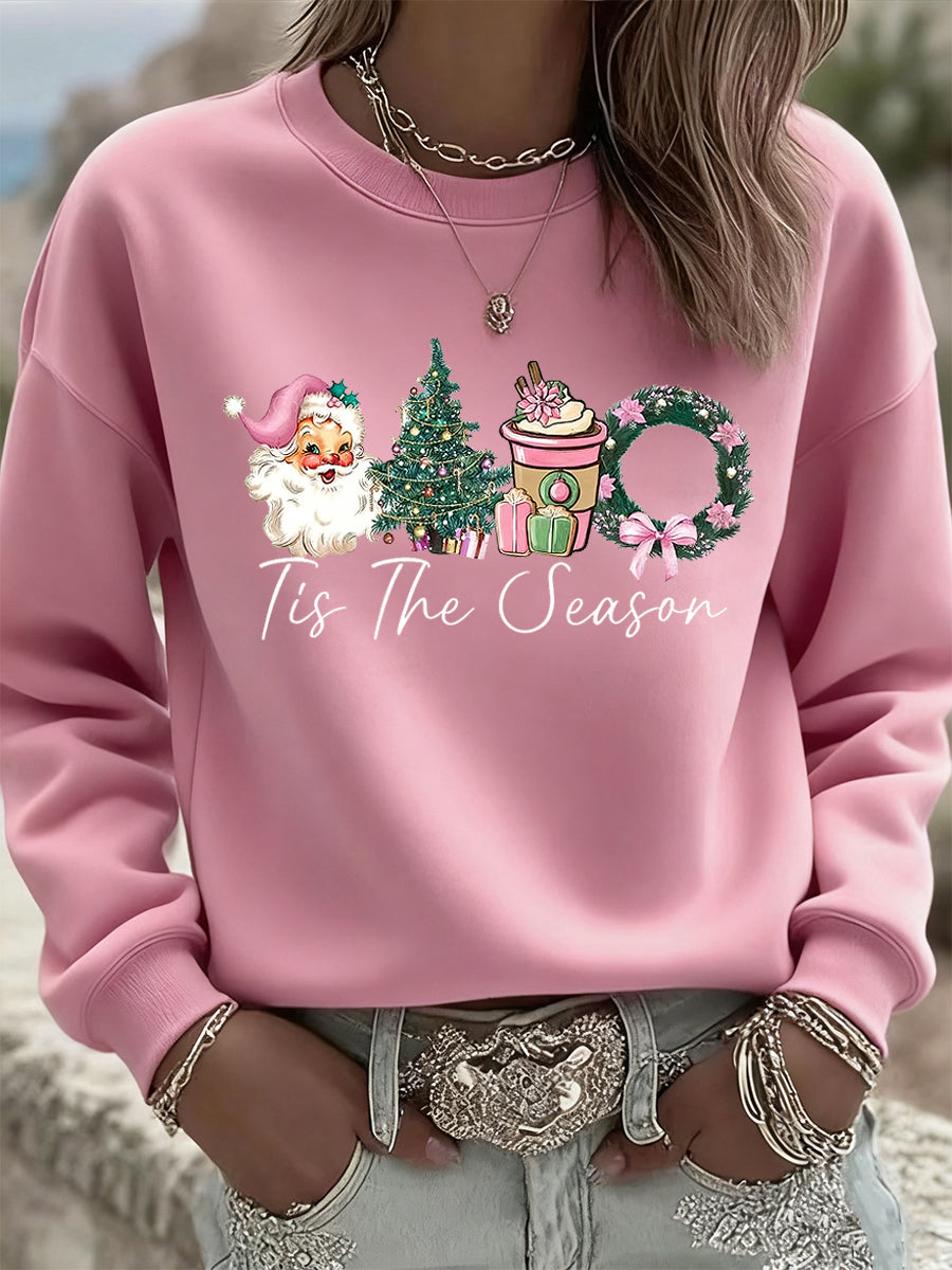 Women's Christmas Vintage Animal Floral Art Hoodie Casual Top