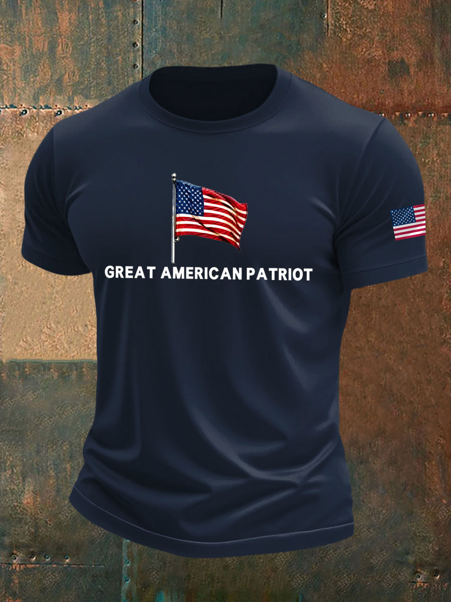 Men's Gerat American Pataiot Printed imitation cotton short-sleeved T-shirt