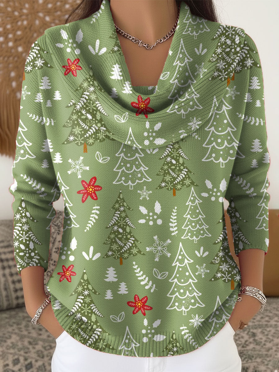 Women's Christmas Turtleneck Printed Tops