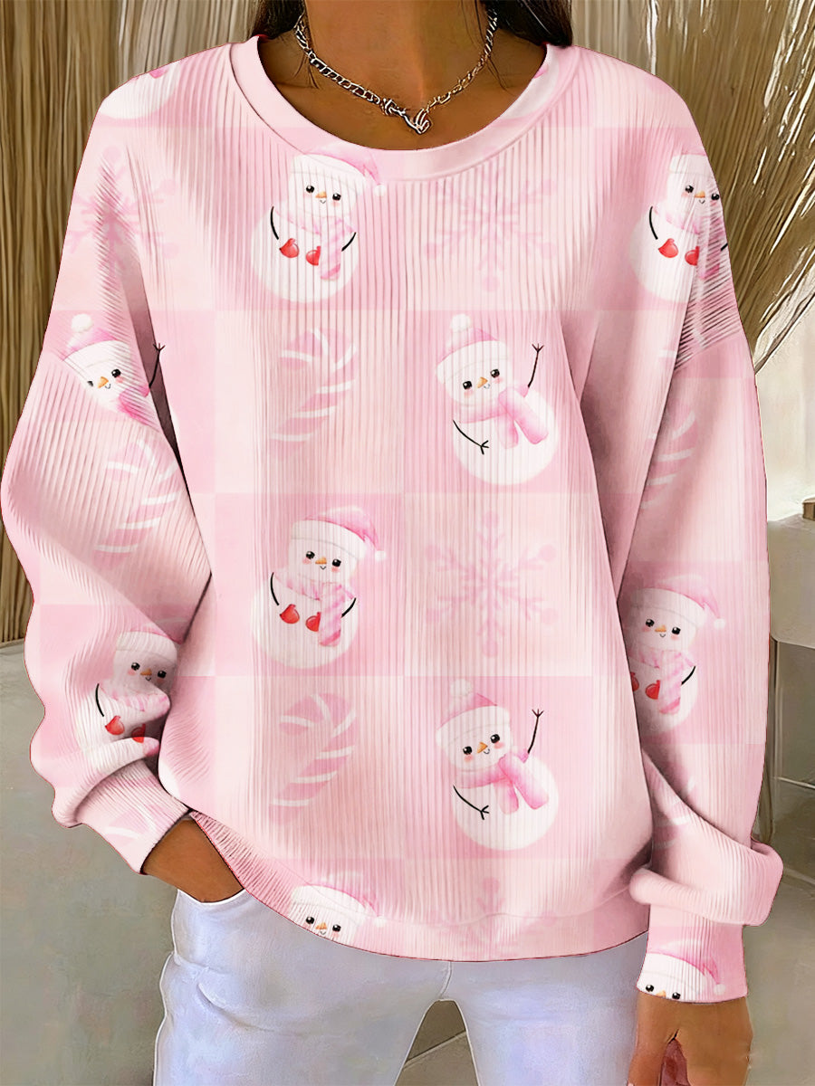 Women's Christmas Art Print Long Sleeve Sweatshirt