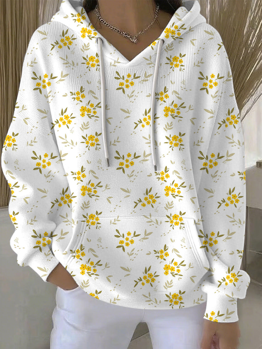 Women's Plants Flowers Print Casual Hoodie