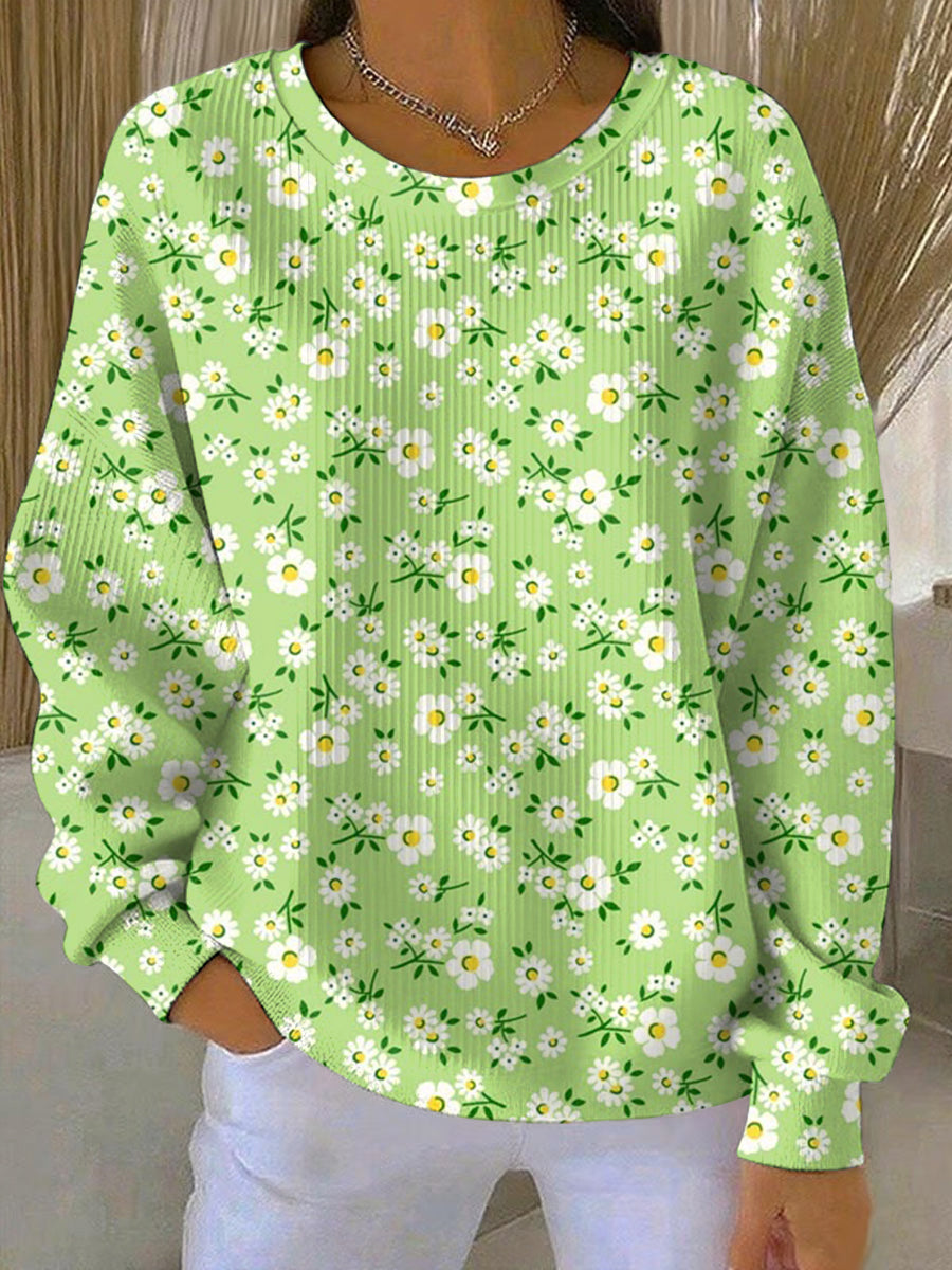 Women's Plants Flowers Print Casual Sweatshirt