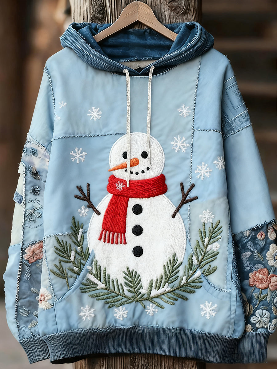 Unisex Christmas Art Print Casual Vintage Hoodie