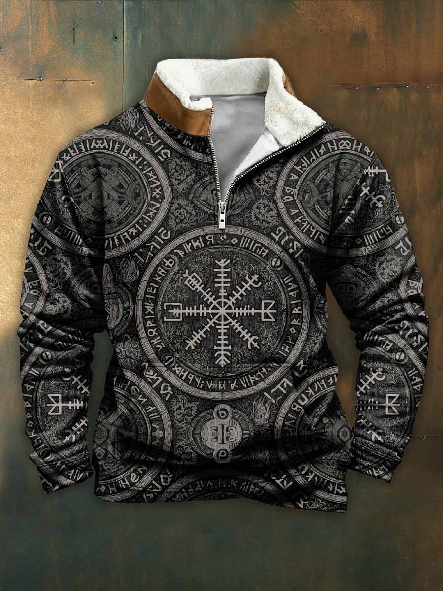 Män Vintage Viking tryck Casual Sweatshirt