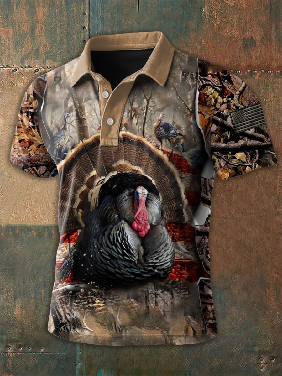 Men's USA Flag Turkey Print Shirt