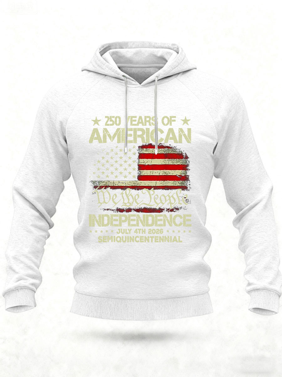 Men's United States 250 Years Printed Casual Hoodie