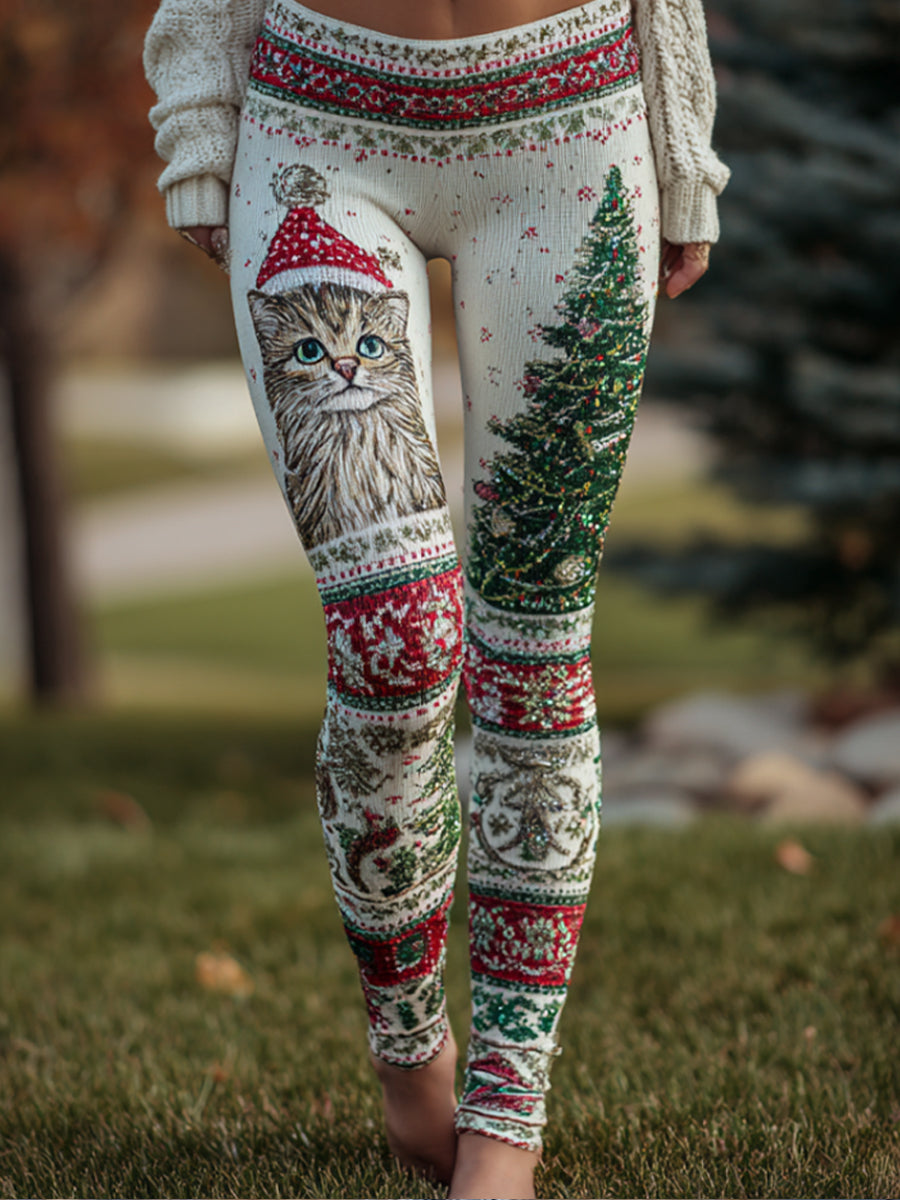 Women's Retro Animal Art Print Comfortable Leggings