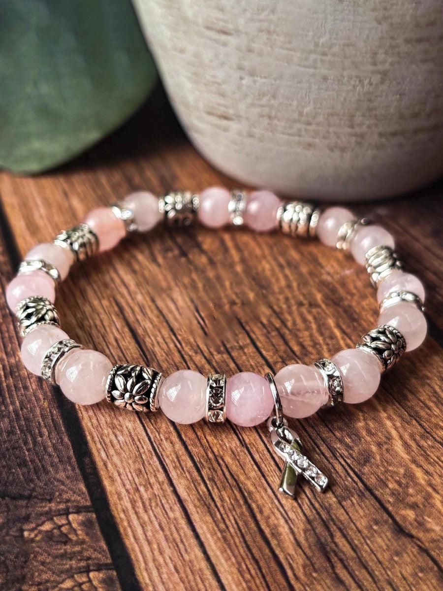 Breast Cancer Awareness Inspired Bead Bracelet
