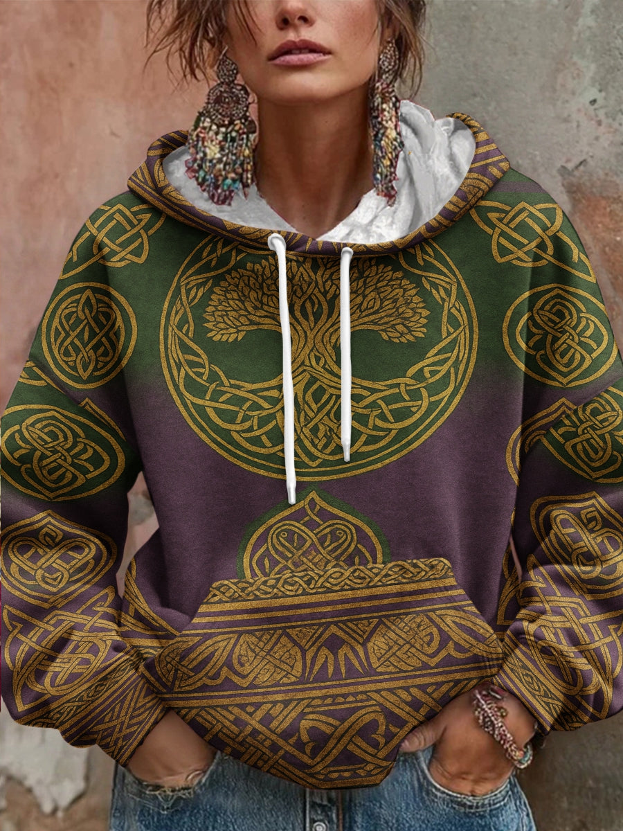 Women's Viking Tree of Life Gradient Hooded Sweatshirt