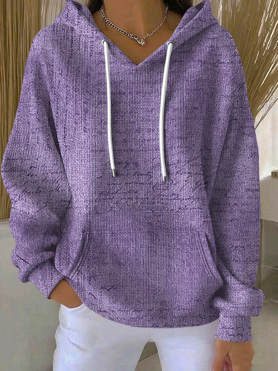 Women's purple print Casual Hoodie