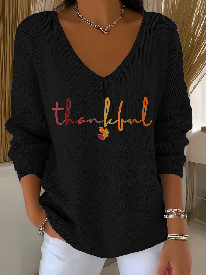 Women's Thanksgiving Printed Casual Top