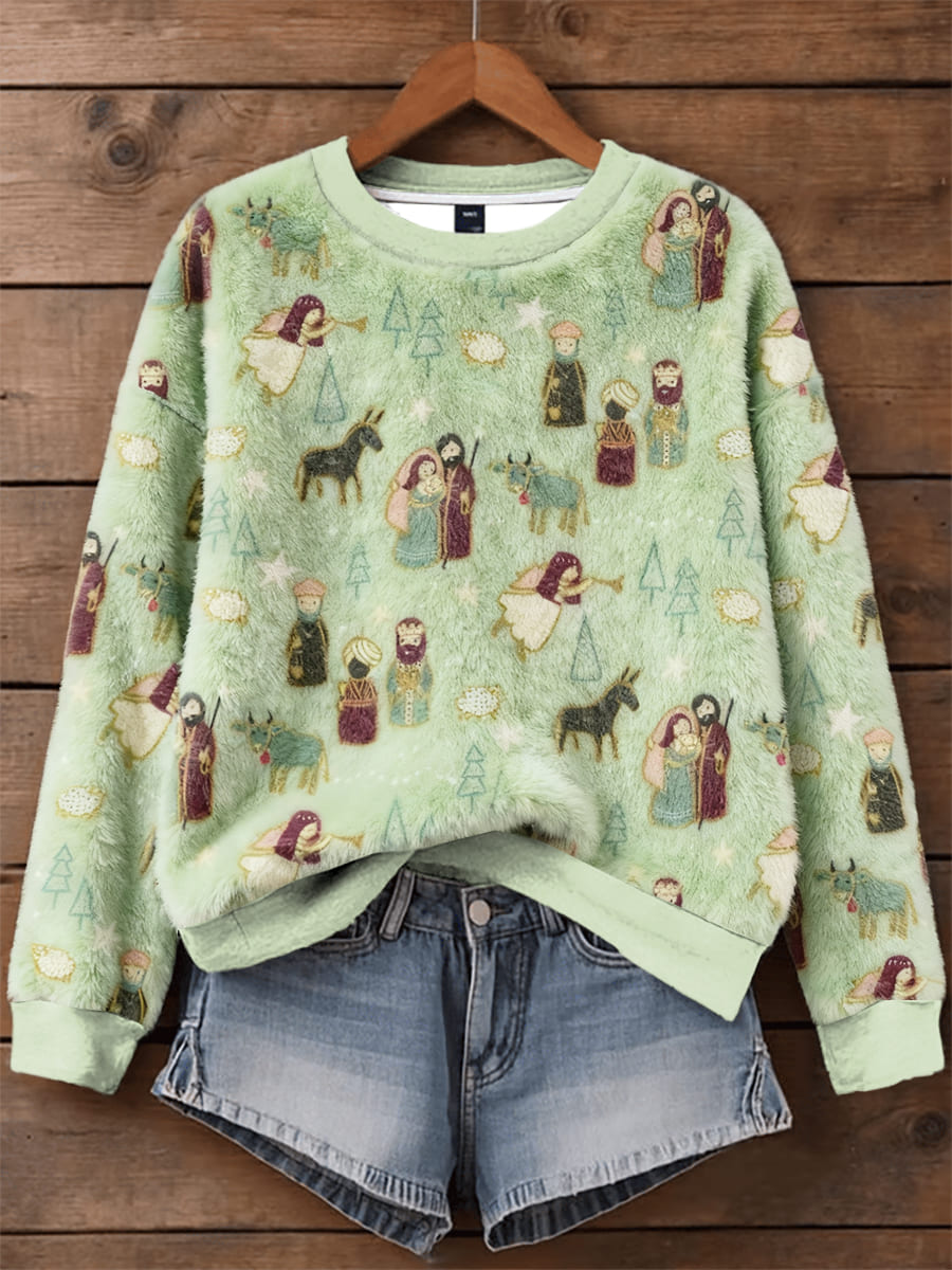 Women's Christmas Faith Flannel Hoodie