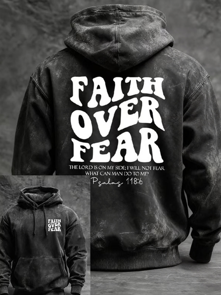 Men's Vintage Art Faith Casual Hoodie