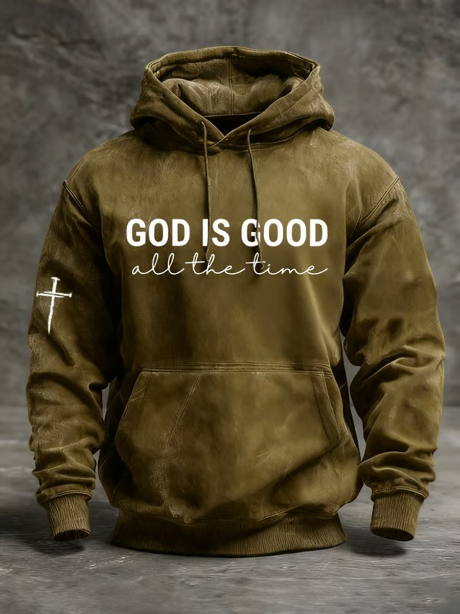 Men's God is Good All The Time Print Hoodie