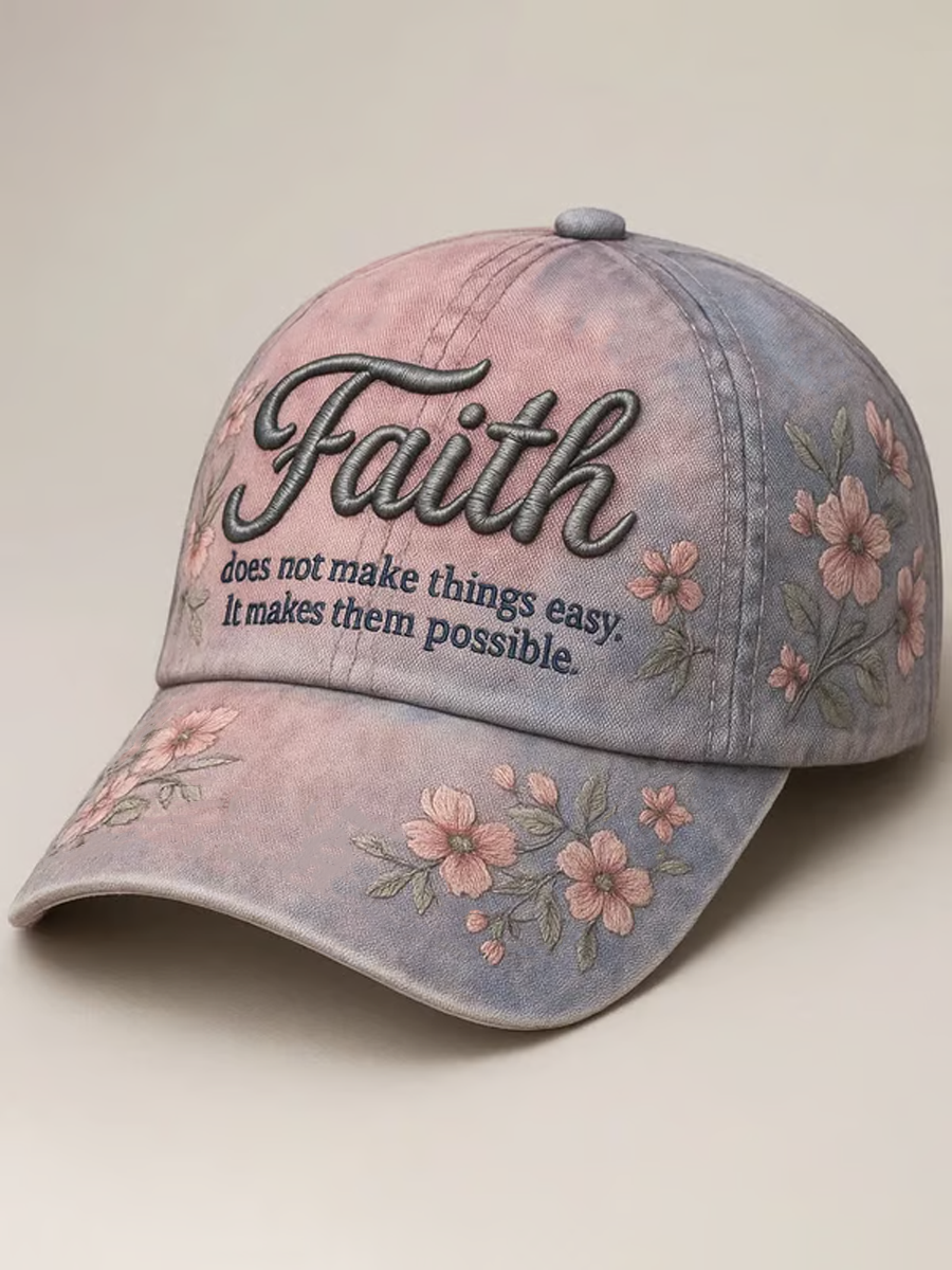Unisex Floral Faith Art Print Hat