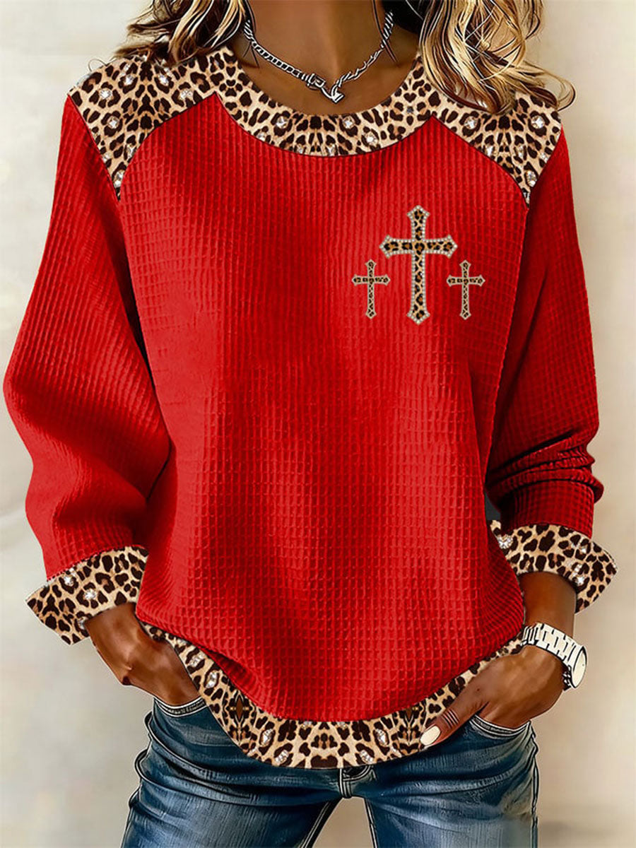 Women's Cross Print Casual Top