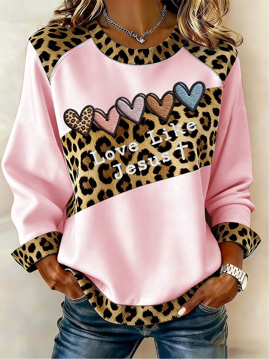 Women's Love Cross Print Casual Top