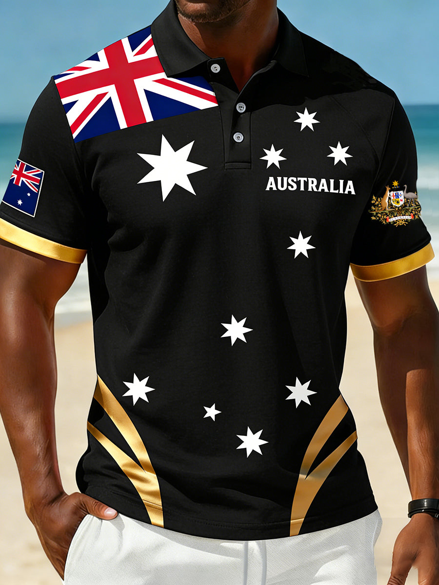 Men's Vintage Australian Holiday Smart Casual Polo Shirt