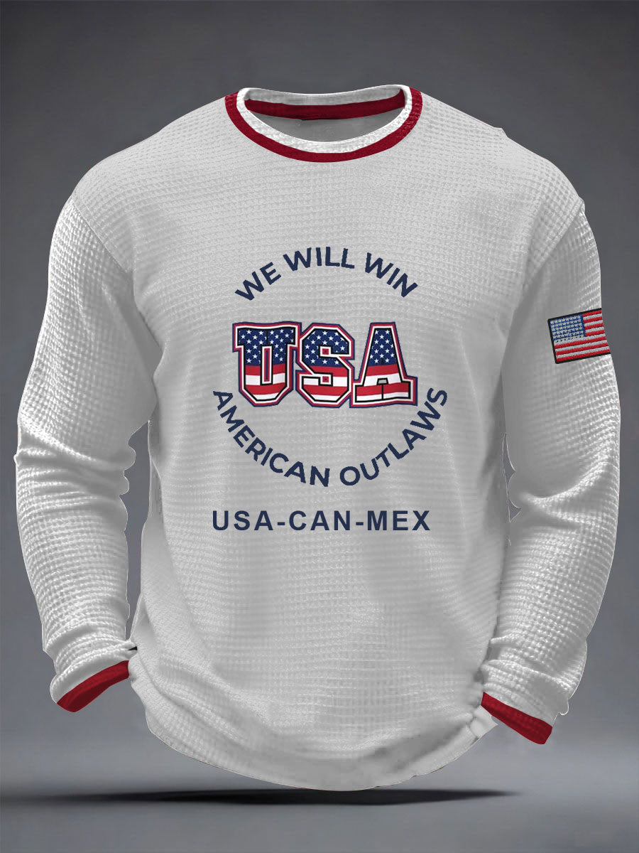 Men's USA Soccer Waffle Long Sleeve T-Shirt