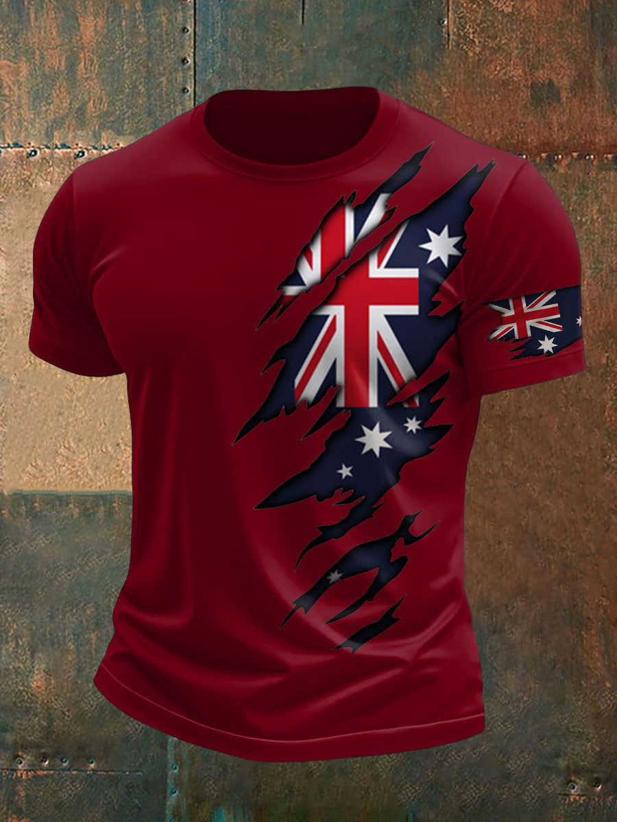 Men's AU Flag Pride Printed T-shirt