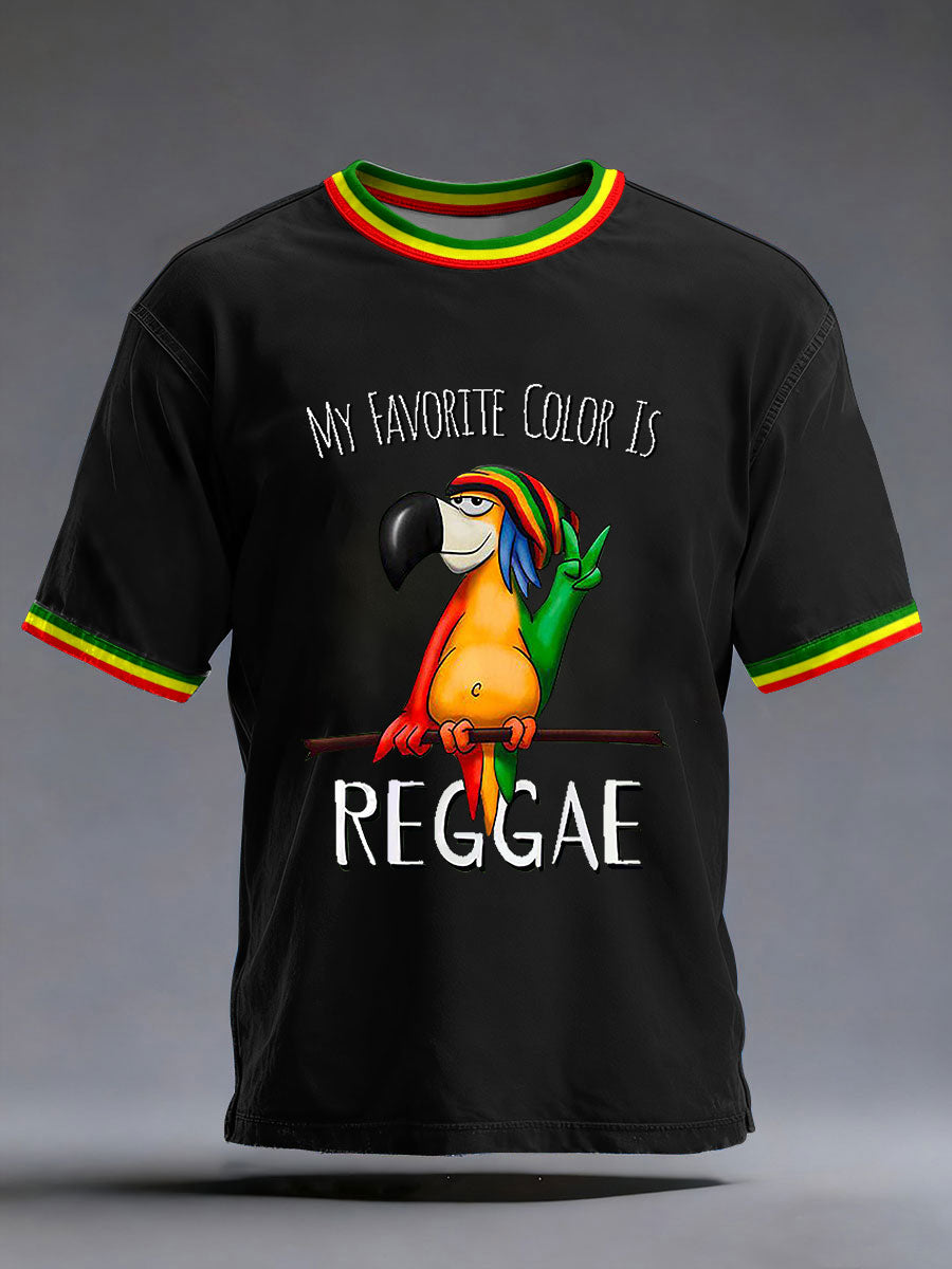 Men's Reggae Print Casual T-shirt