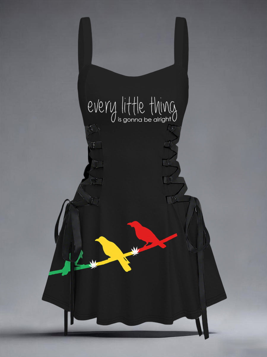 Women's Every Little Thing Is Gonna Be All Right Print Slip Dress