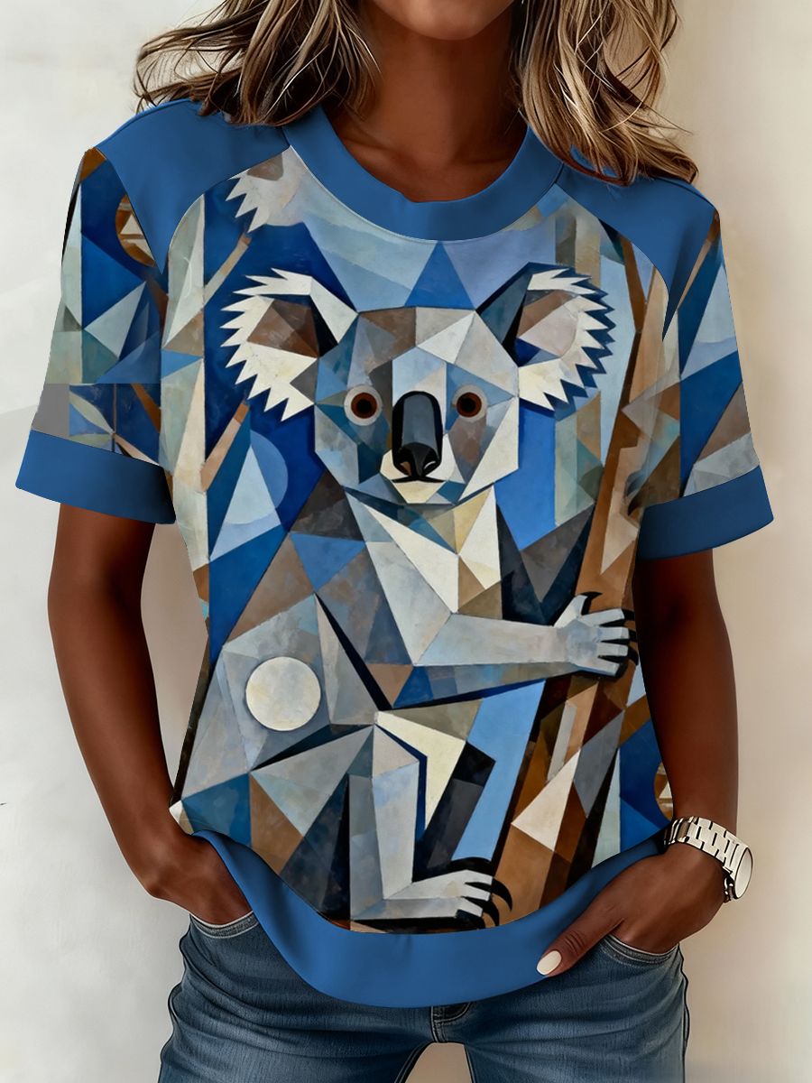 Women's AU Koala Art Printed T-shirt