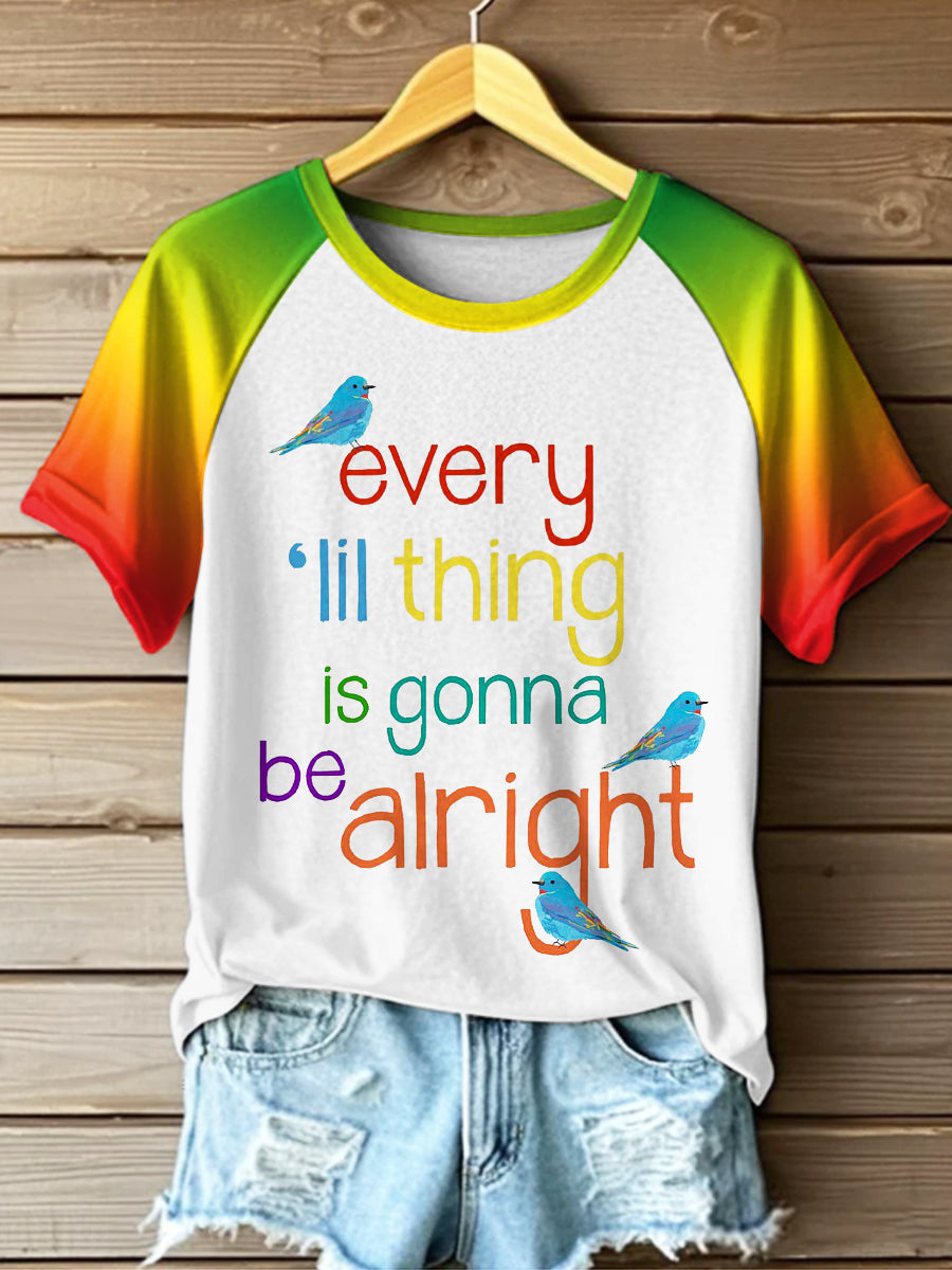 Women's Reggae Printed Vintage Fashion Loose Short Sleeve T-Shirt