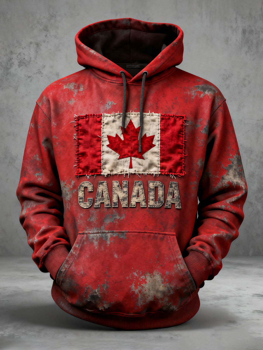 Men's Canada Print Casual Hoodie